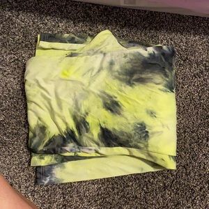 yellow and black tie dye yoga pant
